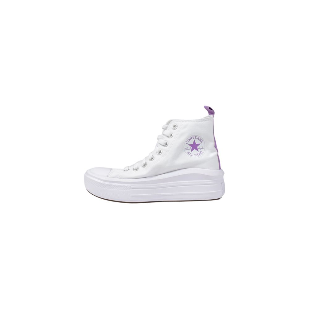 Baskets compensées en toile blanches Converse