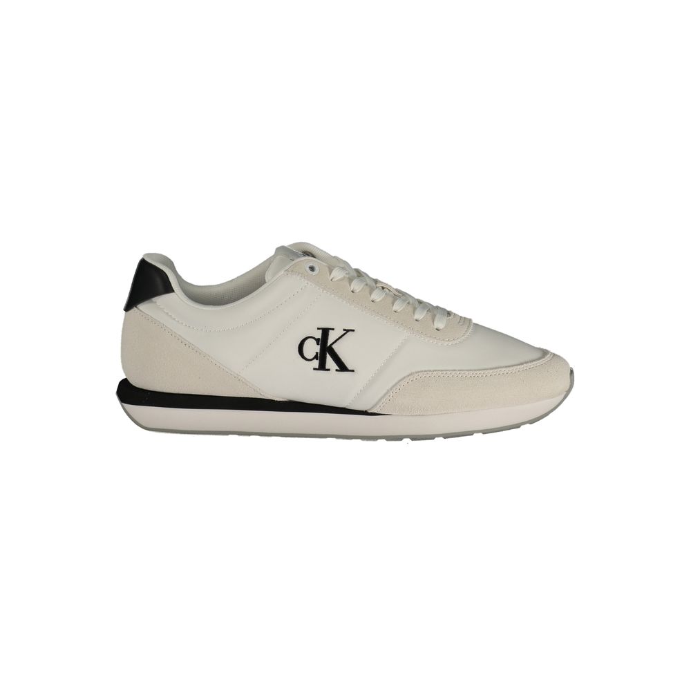 Baskets blanches style athlétique en polyester Calvin Klein