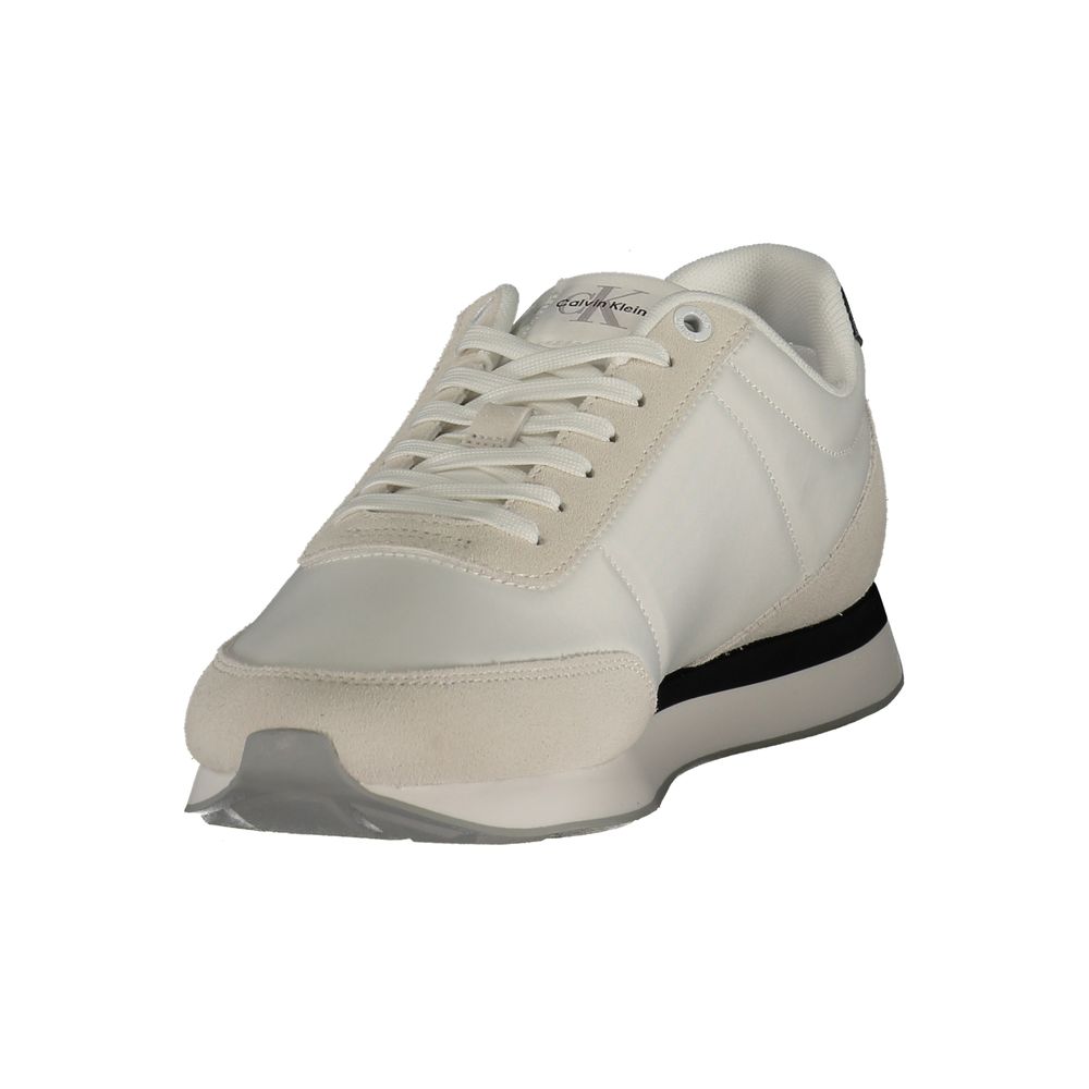 Baskets blanches style athlétique en polyester Calvin Klein