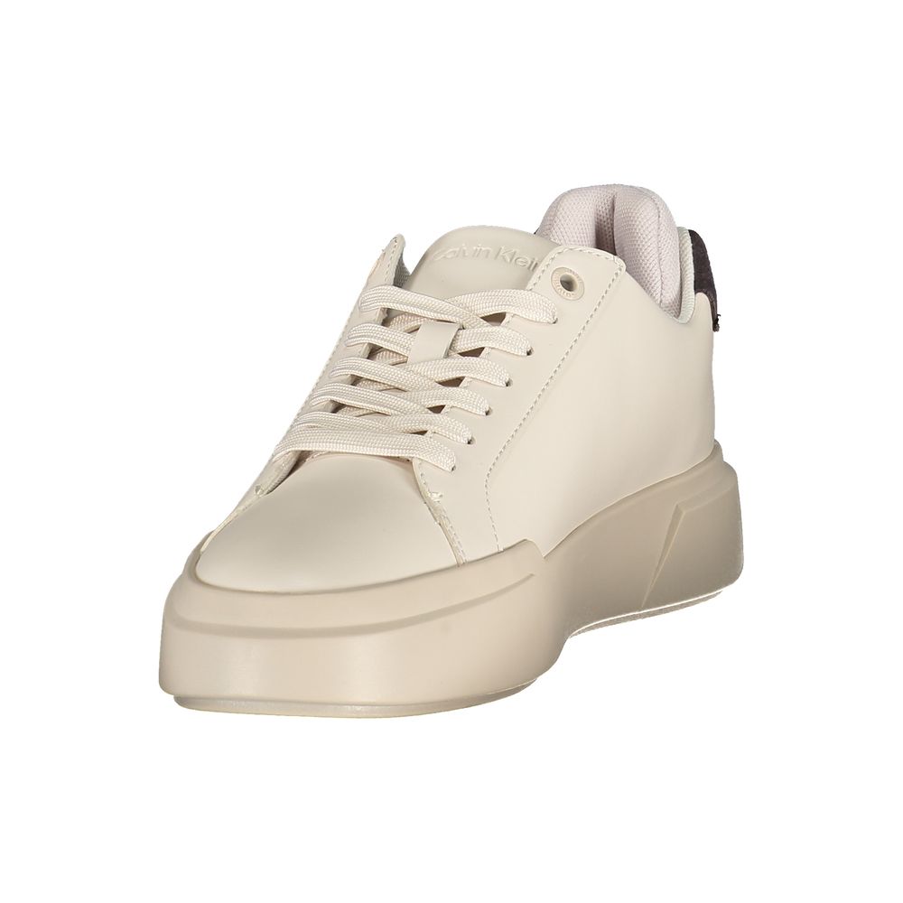 Calvin Klein Weiße Sneaker aus Polyester im Athletic-Stil