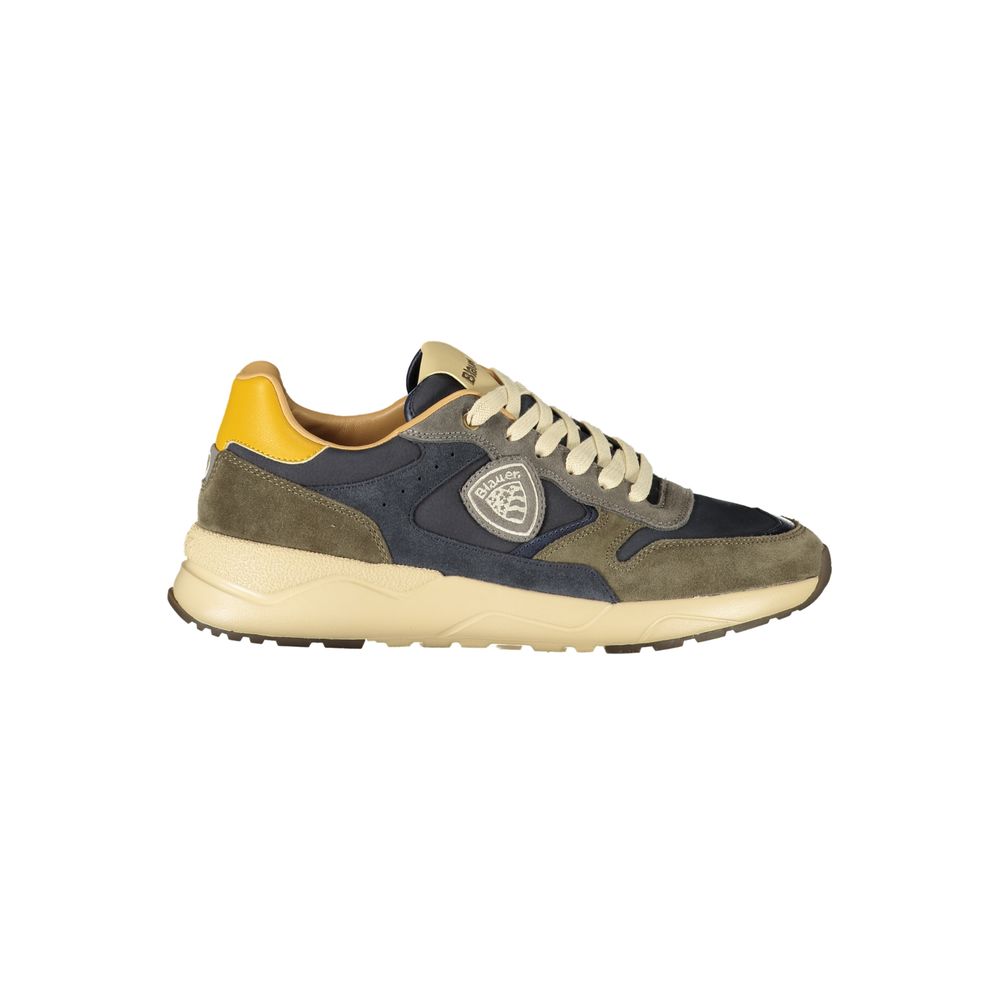 Blauer Grüner Polyester Sneaker