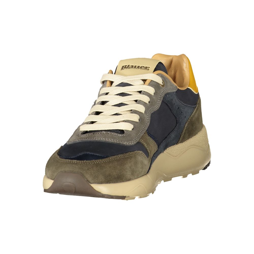 Blauer Grüner Polyester Sneaker