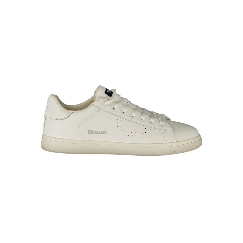 Blauer Weiße Sneaker aus Polyester im Athletic-Stil