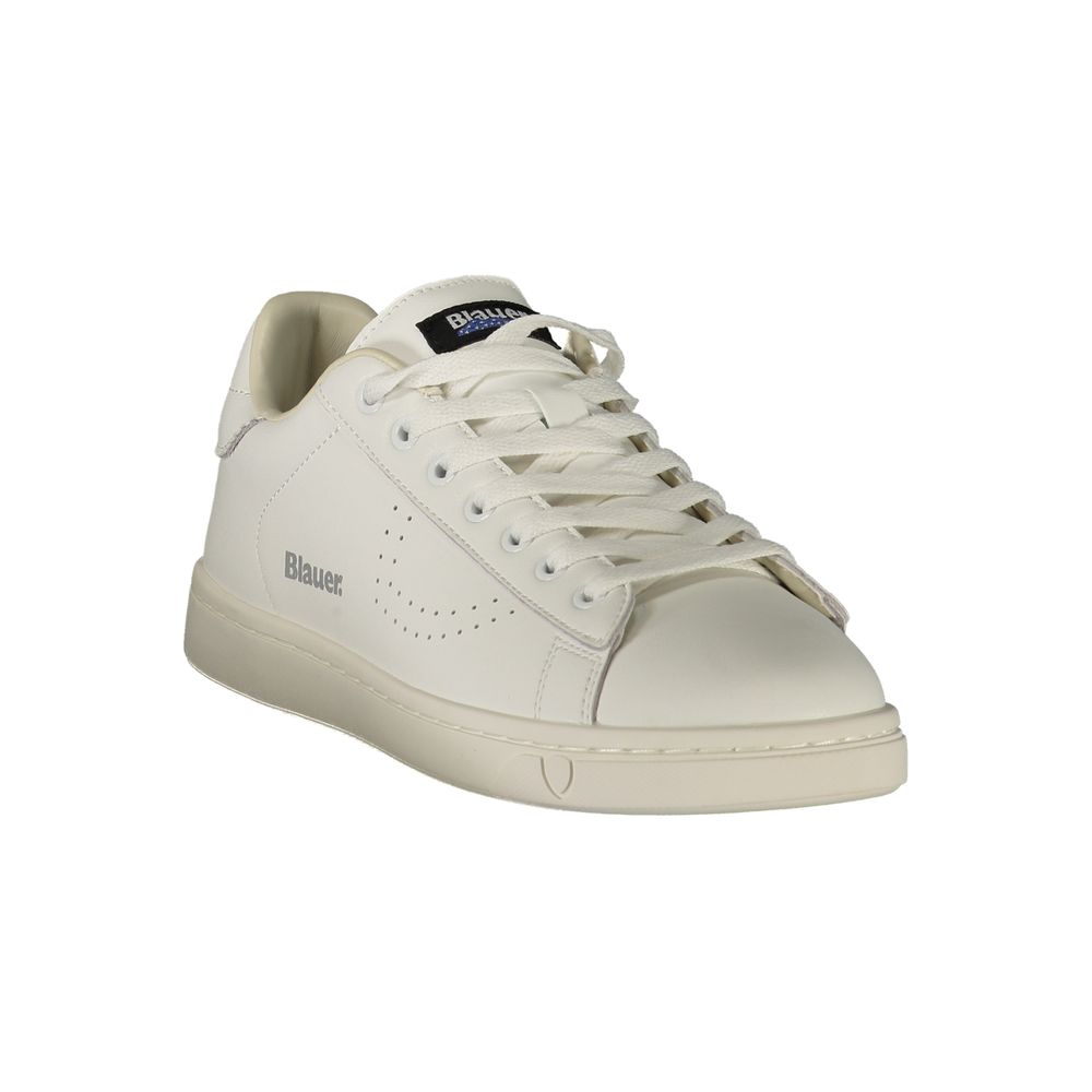 Blauer Weiße Sneaker aus Polyester im Athletic-Stil