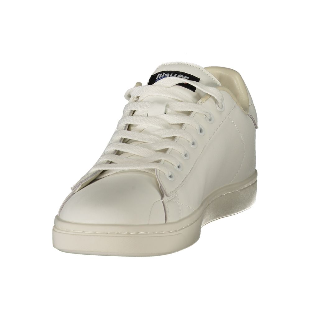 Blauer Weiße Sneaker aus Polyester im Athletic-Stil