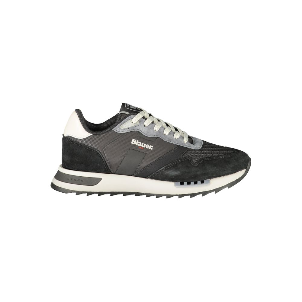 Blauer Schwarze Sneaker aus Polyester für sportliche Looks