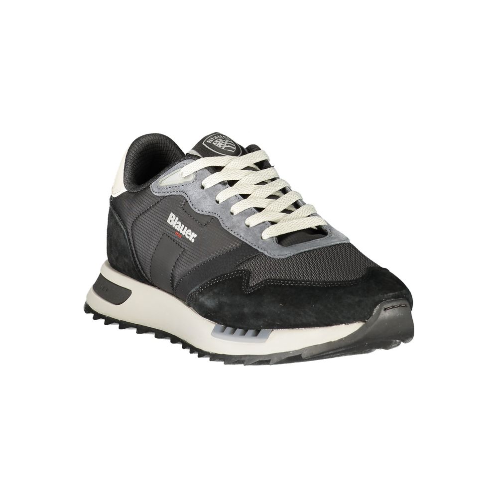 Blauer Schwarze Sneaker aus Polyester für sportliche Looks