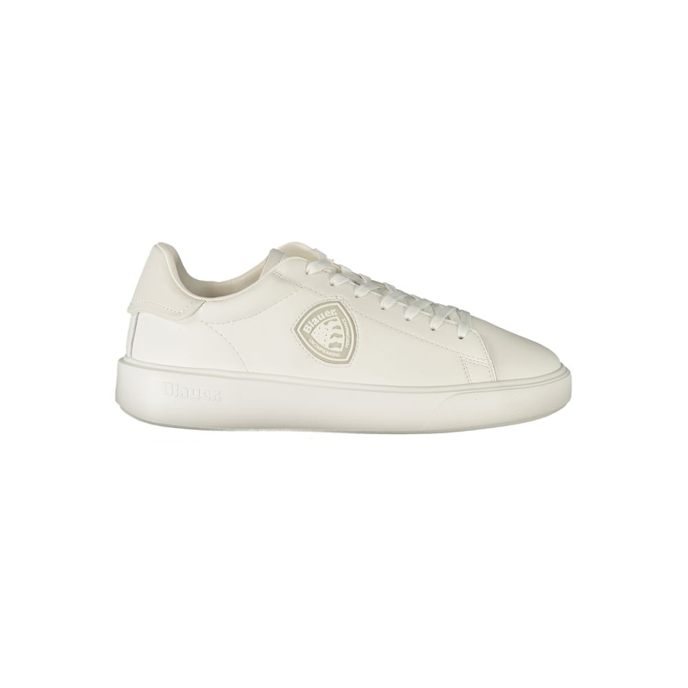 Blauer Weiße Sneaker aus Polyester im Athletic-Stil