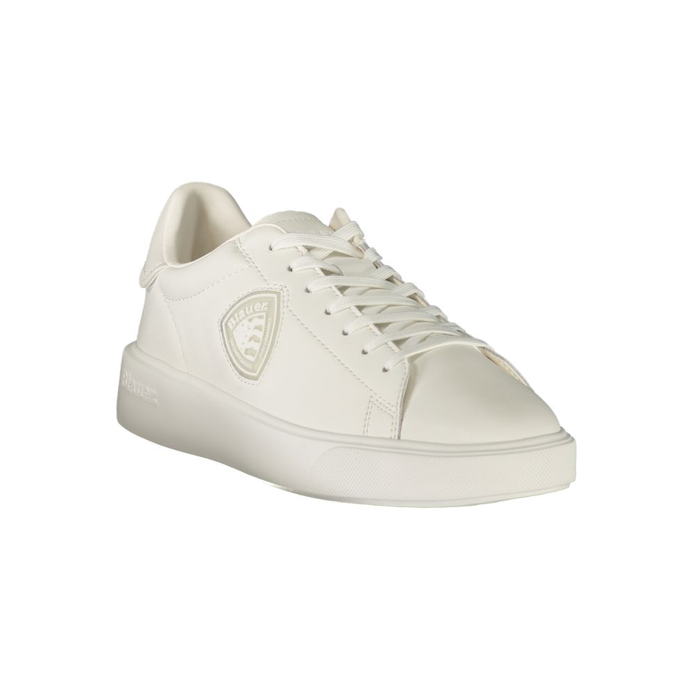 Blauer Weiße Sneaker aus Polyester im Athletic-Stil