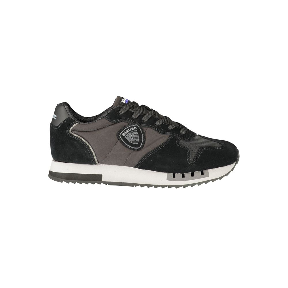 Blauer Schwarze Sneaker aus Polyester für sportliche Looks