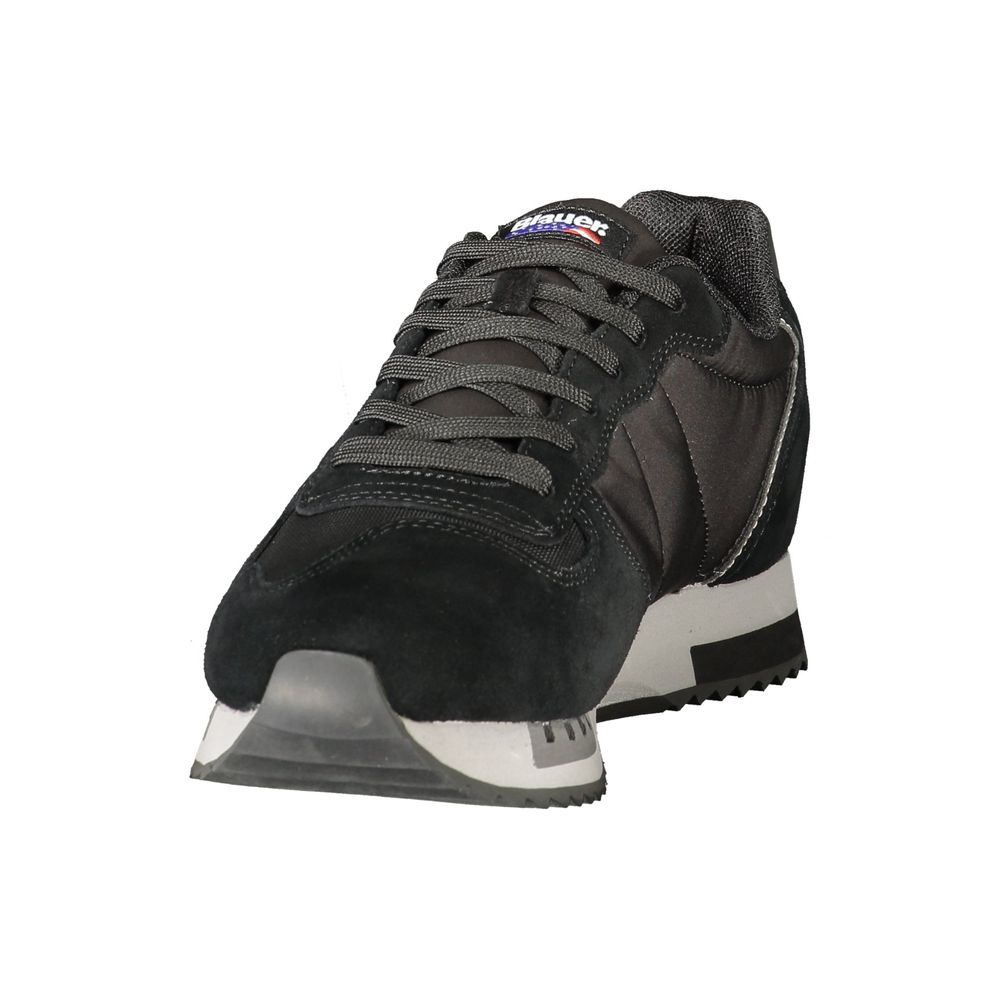 Blauer Schwarze Sneaker aus Polyester für sportliche Looks