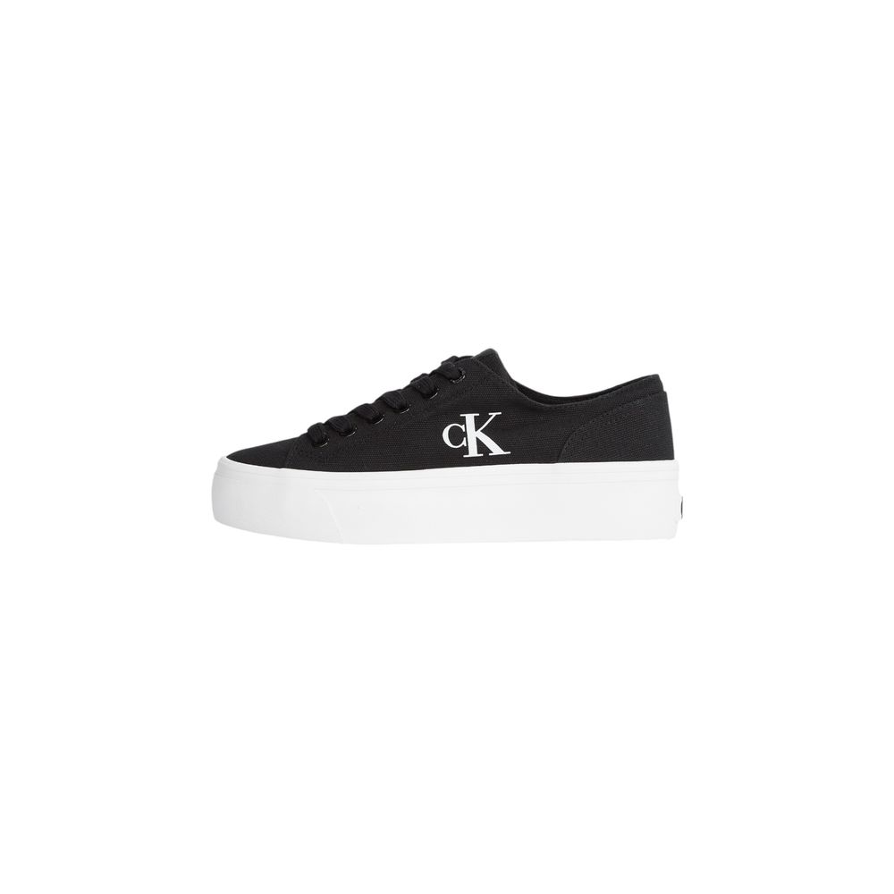 Calvin Klein Jeans Black and White Recycled Cotton Platform Sneakers