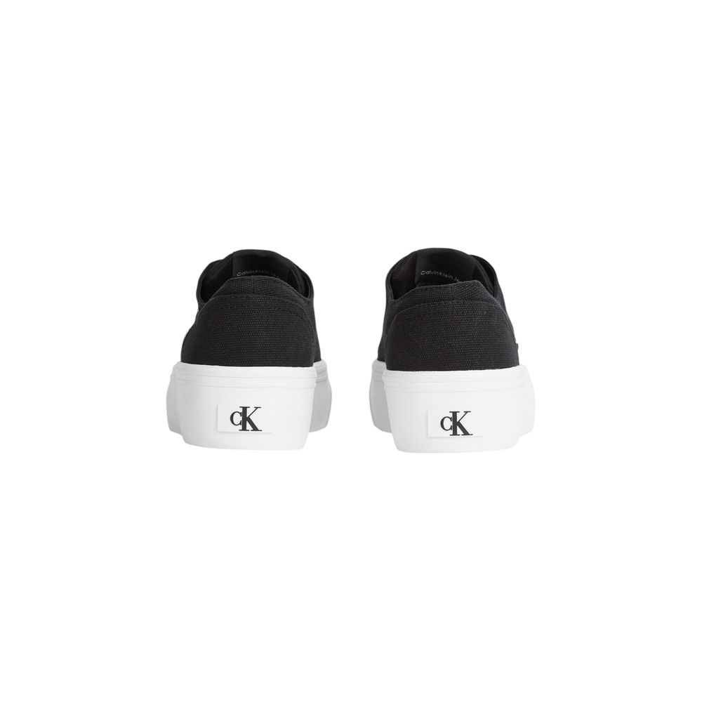 Calvin Klein Jeans Black and White Recycled Cotton Platform Sneakers