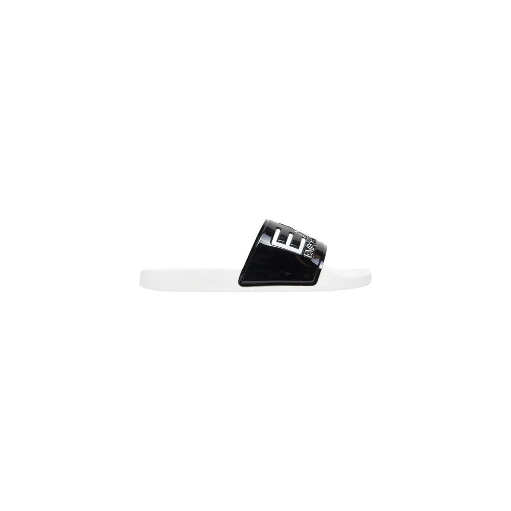 EA7 Emporio Armani Schwarze und weiße PVC-Slipper