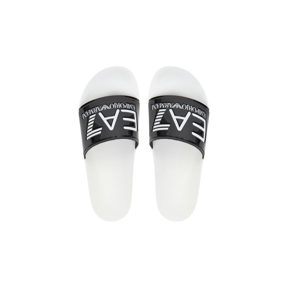 EA7 Emporio Armani Schwarze und weiße PVC-Slipper
