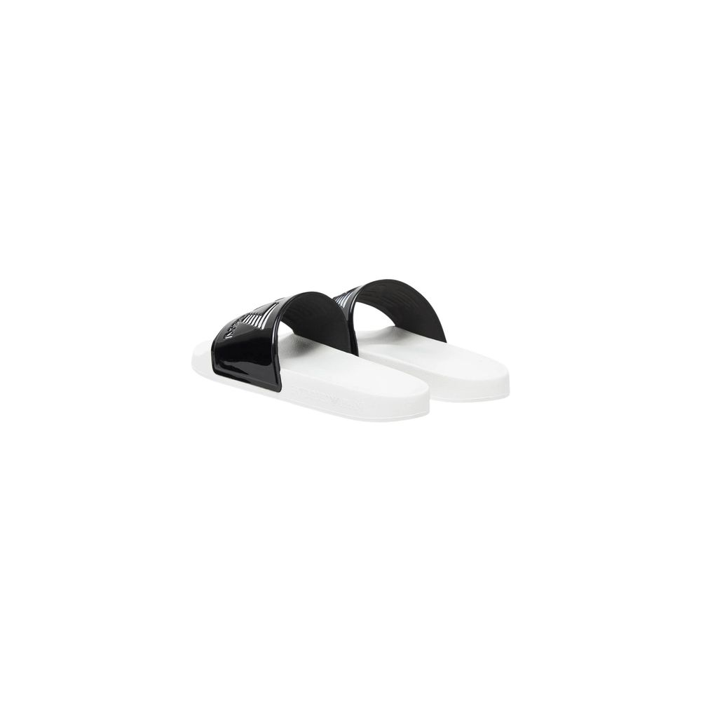EA7 Emporio Armani Schwarze und weiße PVC-Slipper