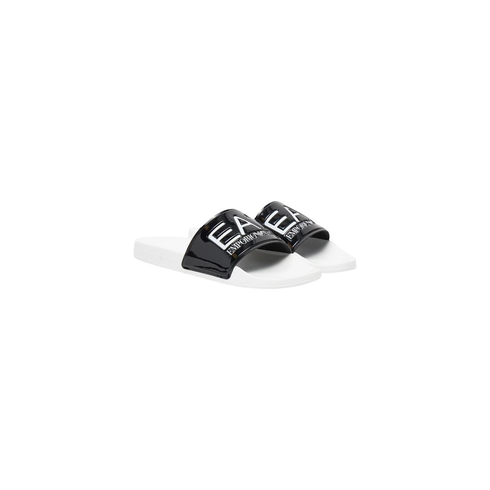 EA7 Emporio Armani Schwarze und weiße PVC-Slipper