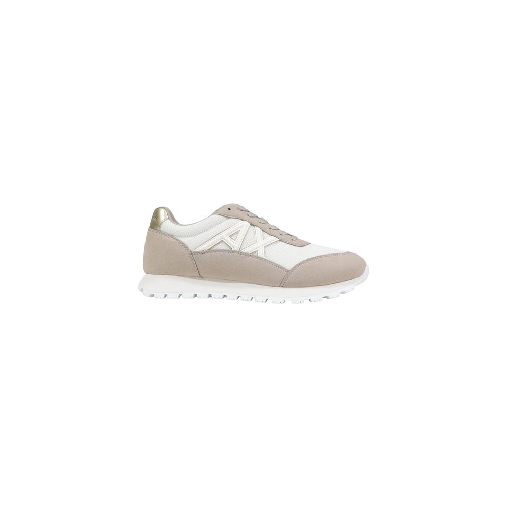 Armani Exchange Beige Calf Leather Bos Taurus Athletic Sneakers
