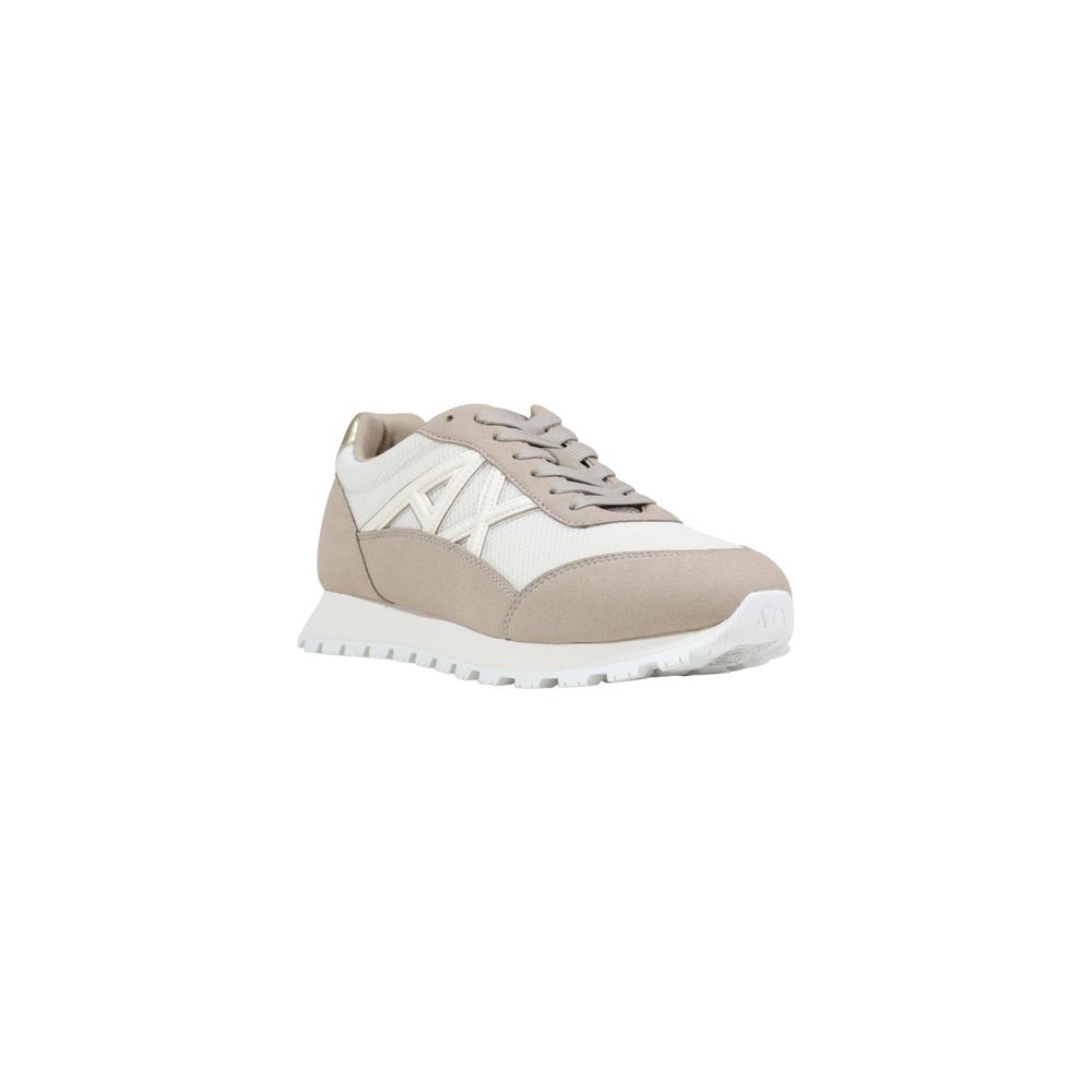 Armani Exchange Beige Calf Leather Bos Taurus Athletic Sneakers