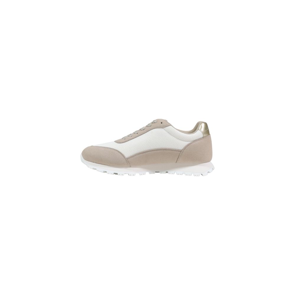Armani Exchange Beige Calf Leather Bos Taurus Athletic Sneakers