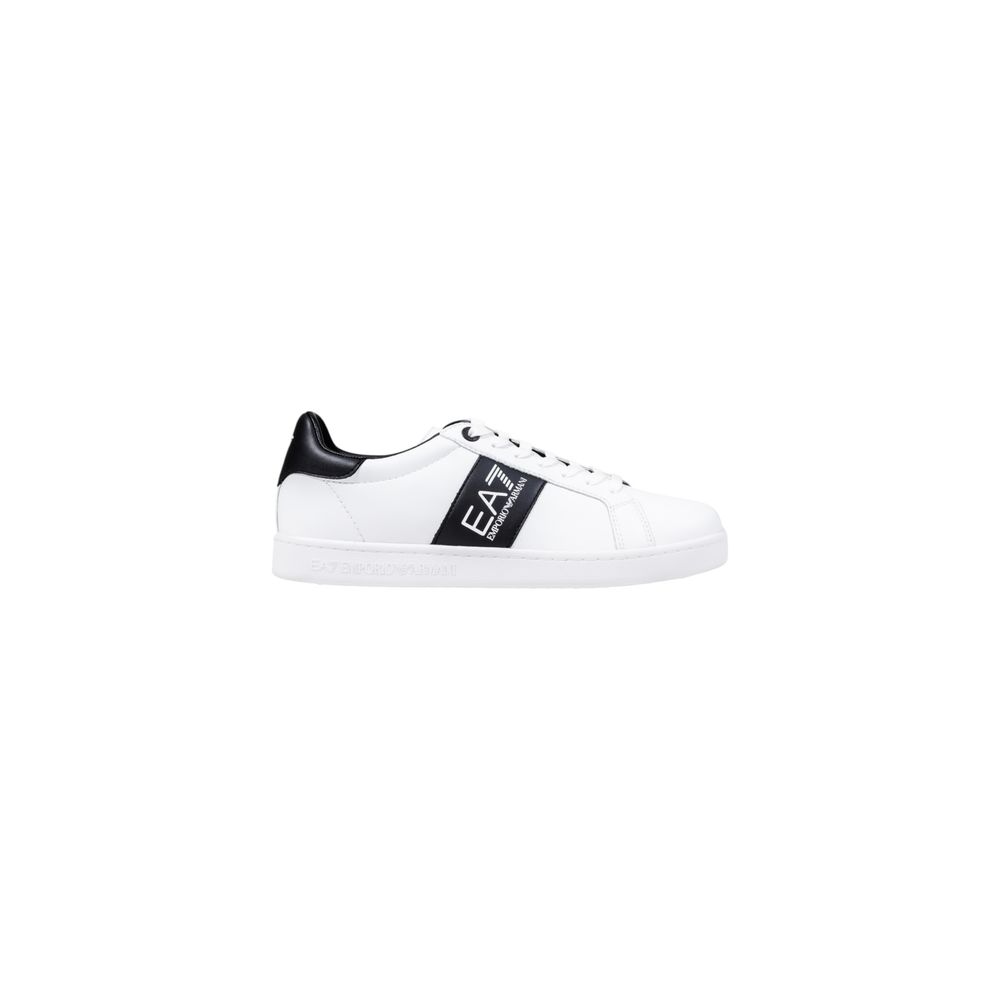 EA7 Emporio Armani Schwarze und Weiße Leder-Sneaker Low-Top
