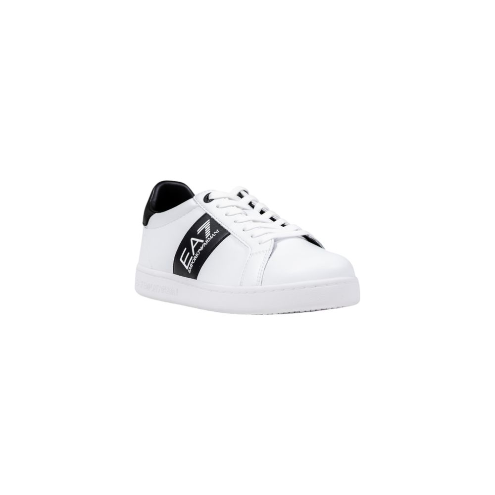 EA7 Emporio Armani Schwarze und Weiße Leder-Sneaker Low-Top