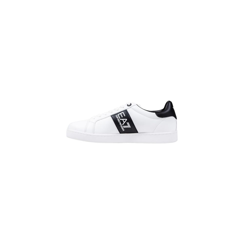 EA7 Emporio Armani Schwarze und Weiße Leder-Sneaker Low-Top