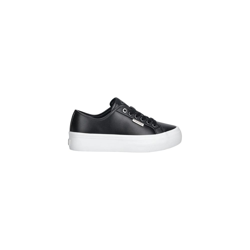 Baskets basses en cuir noir Calvin Klein Jeans