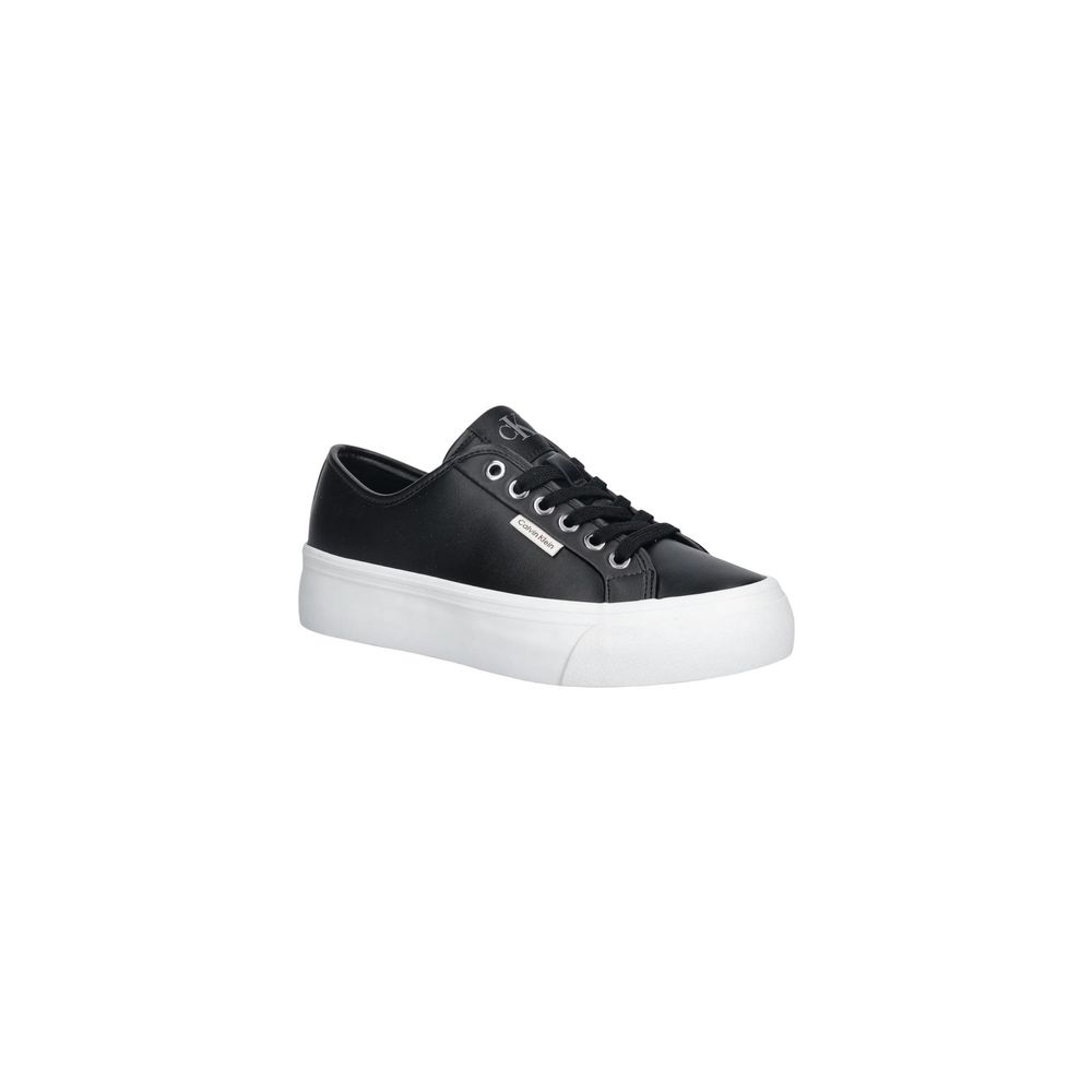 Calvin Klein Jeans Black Leather Low-Top Sneakers