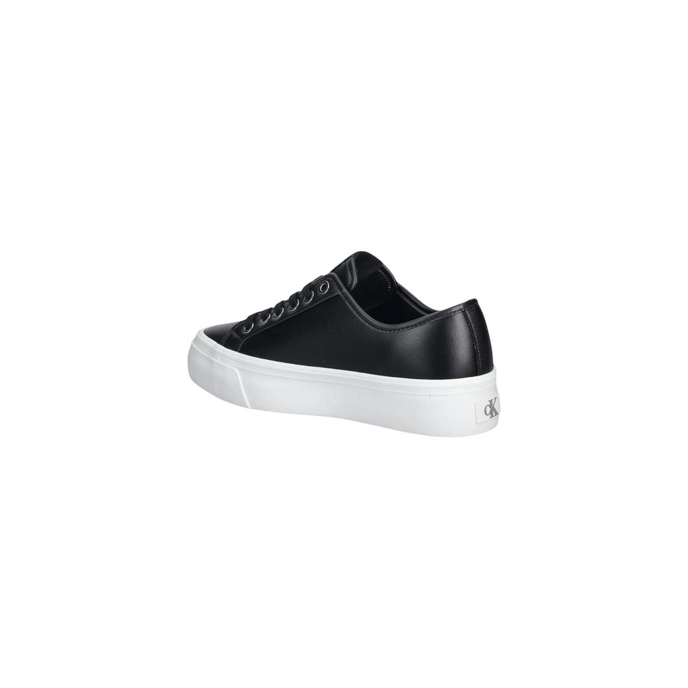 Baskets basses en cuir noir Calvin Klein Jeans