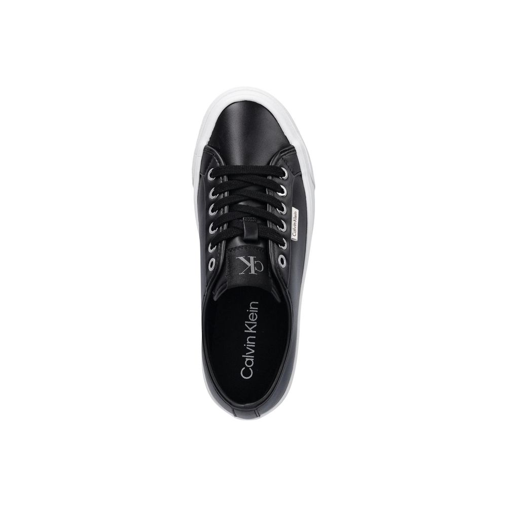 Baskets basses en cuir noir Calvin Klein Jeans