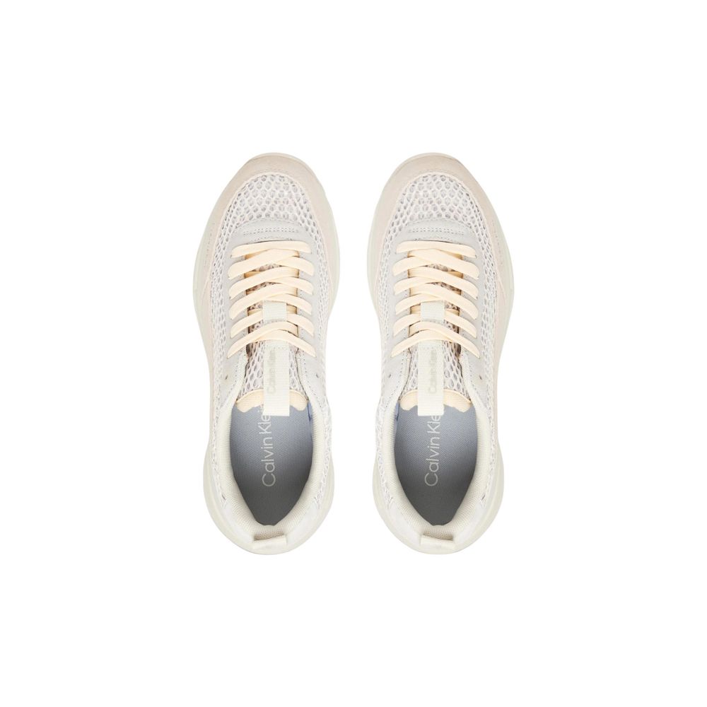 Baskets chunky en cuir beige Calvin Klein Jeans