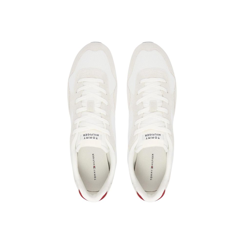 Tommy Hilfiger Weiße Low-Top-Sneaker aus recyceltem Polyester