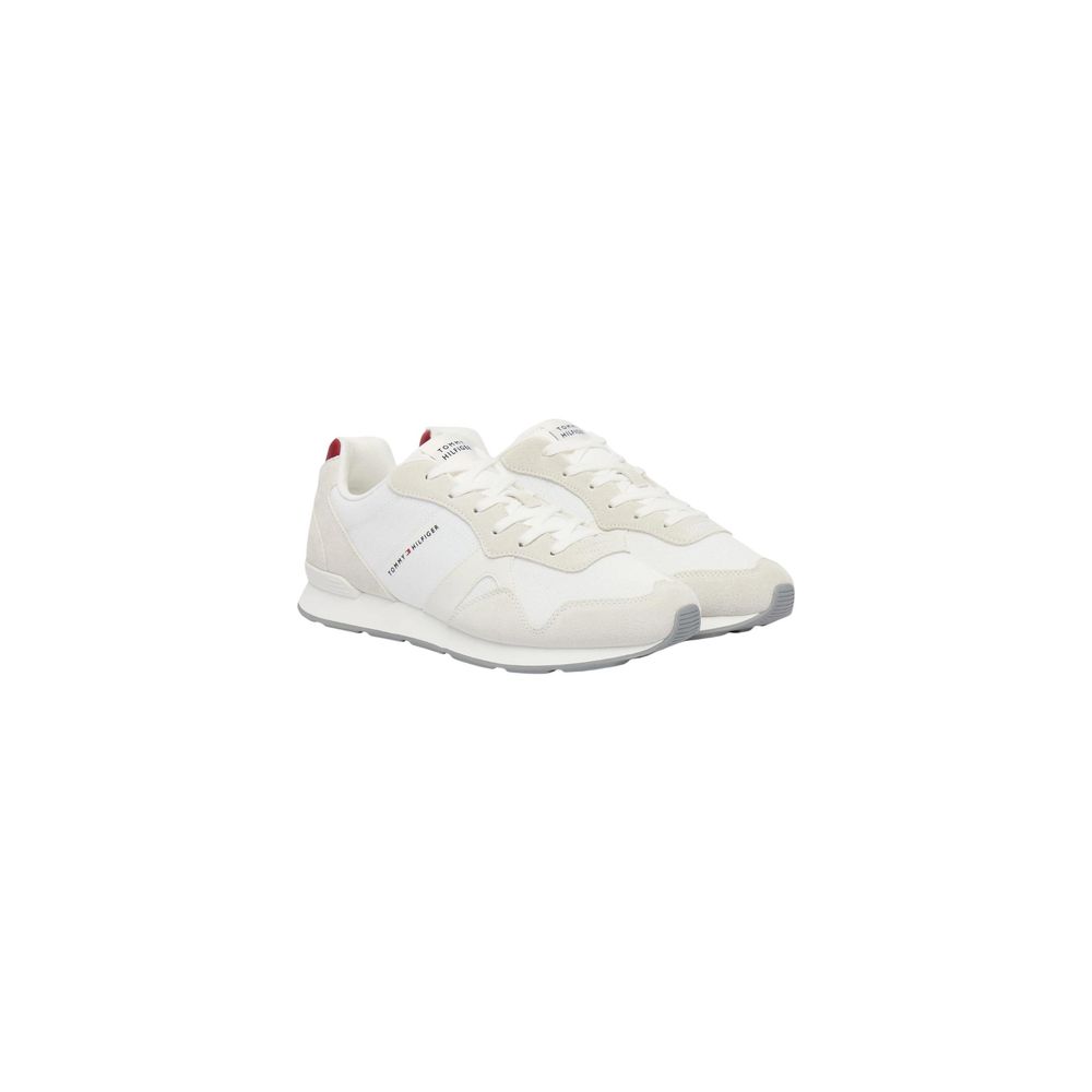 Tommy Hilfiger Weiße Low-Top-Sneaker aus recyceltem Polyester