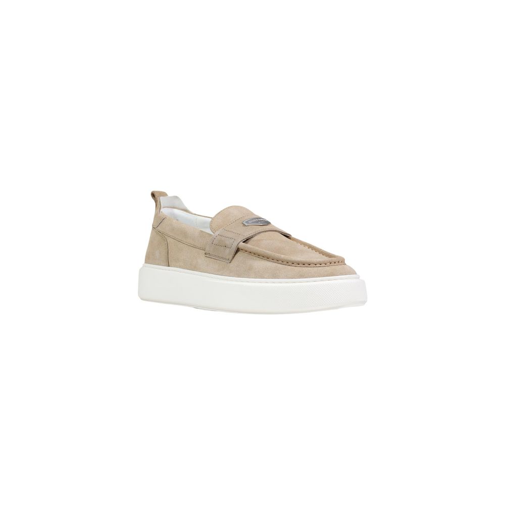 Antony Morato Men's Beige Leather Slip-On Loafers