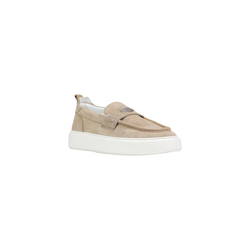 Antony Morato Men's Beige Leather Slip-On Loafers