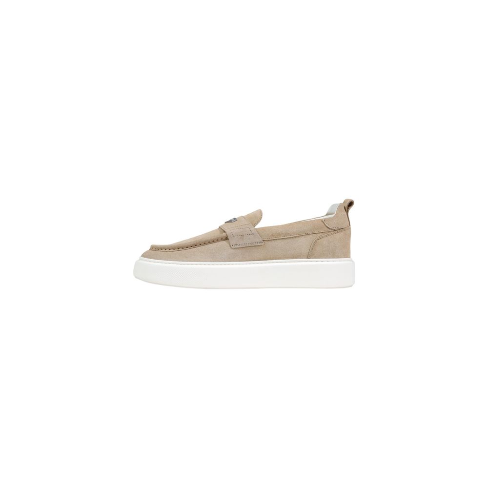 Antony Morato Men's Beige Leather Slip-On Loafers