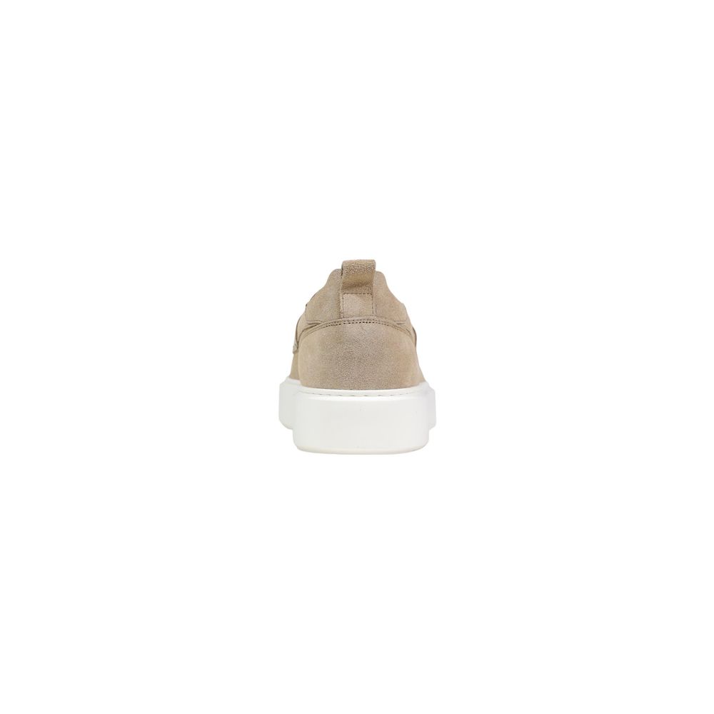 Antony Morato Men's Beige Leather Slip-On Loafers