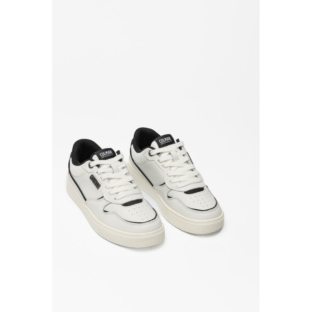 Colmar Schwarze und Weiße Leder-Sneaker Low-Top