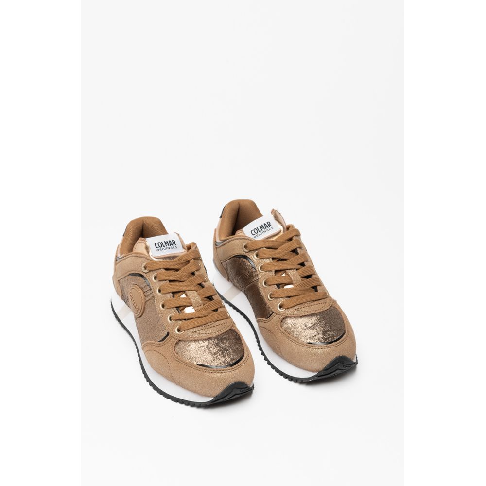 Colmar Bronzefarbene Low-Top-Sneaker aus Leder