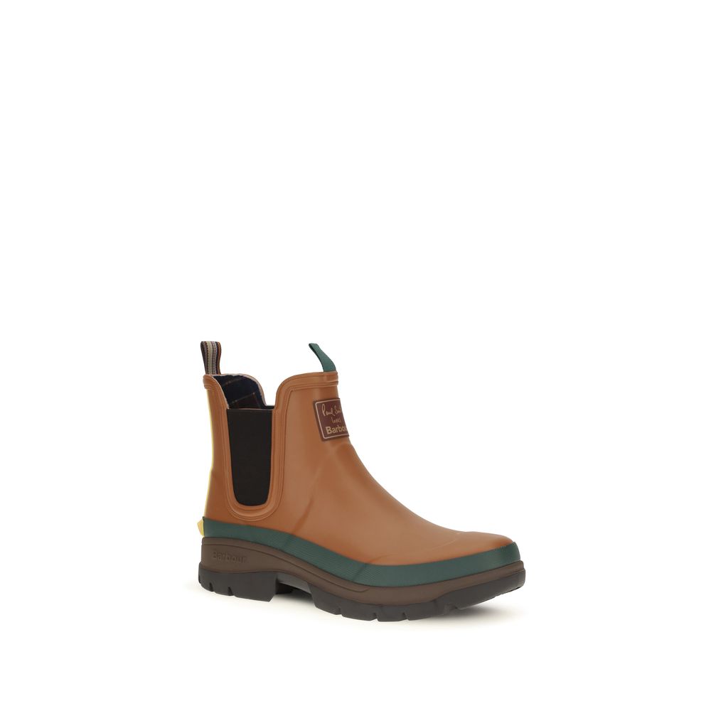 Barbour Braune Chelsea Boots aus Gummi