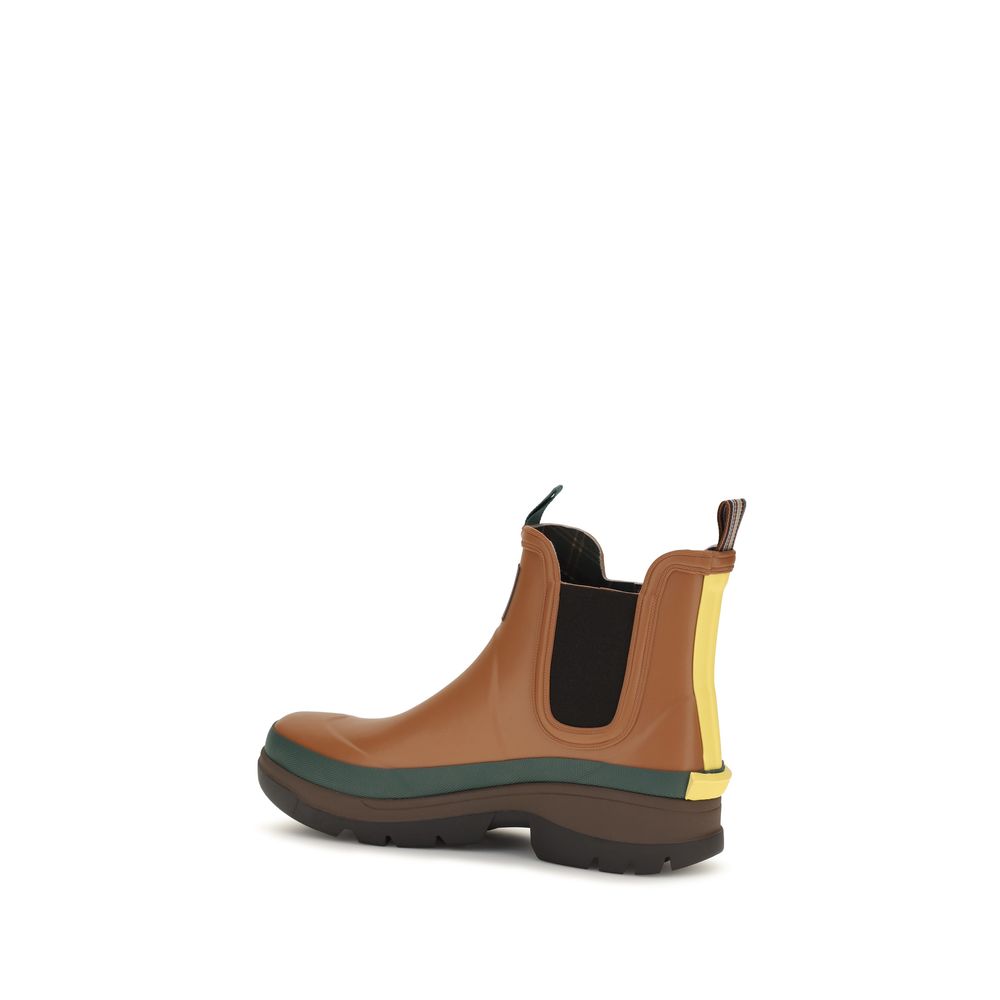 Barbour Braune Chelsea Boots aus Gummi