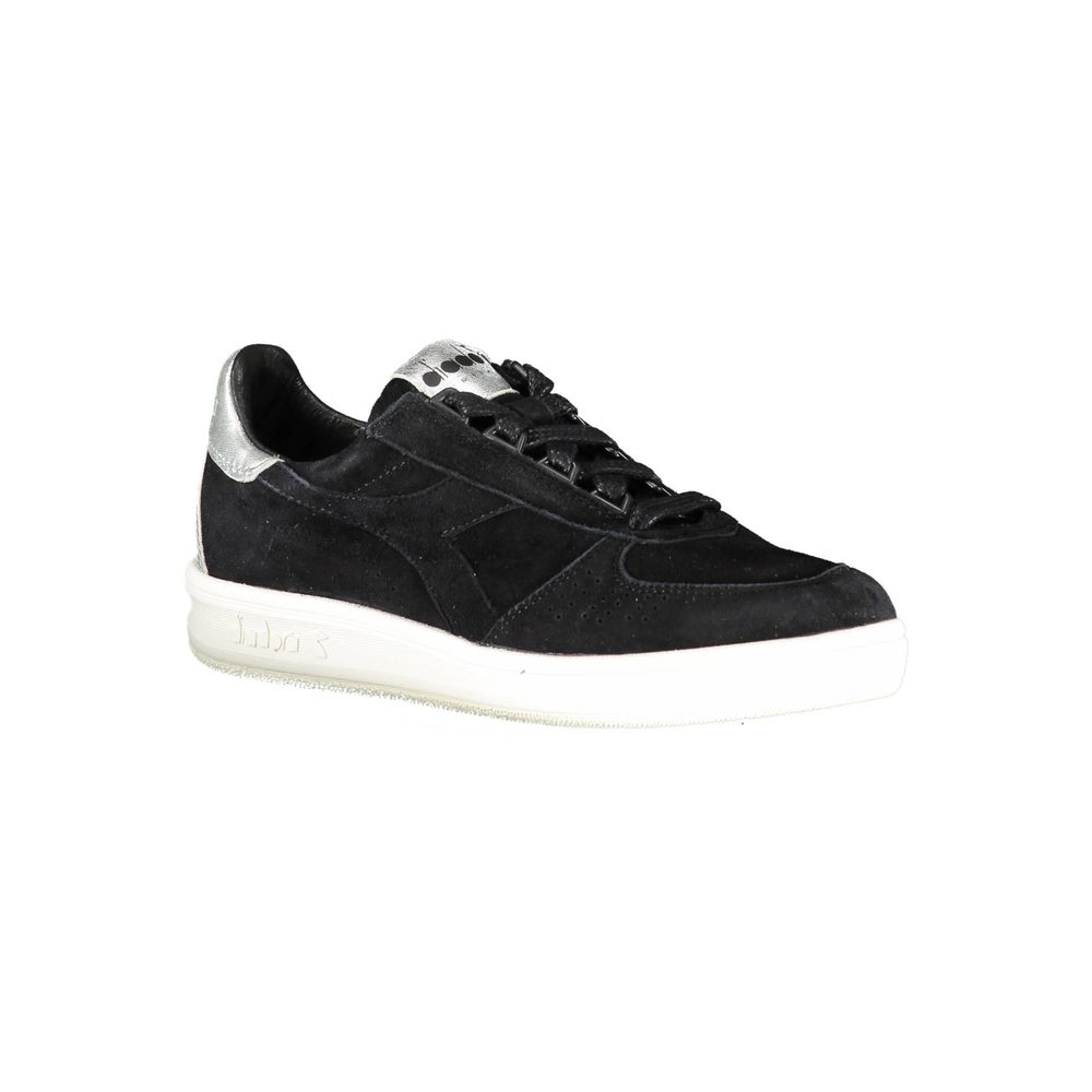 Diadora Schwarzer Sneaker aus echtem Leder