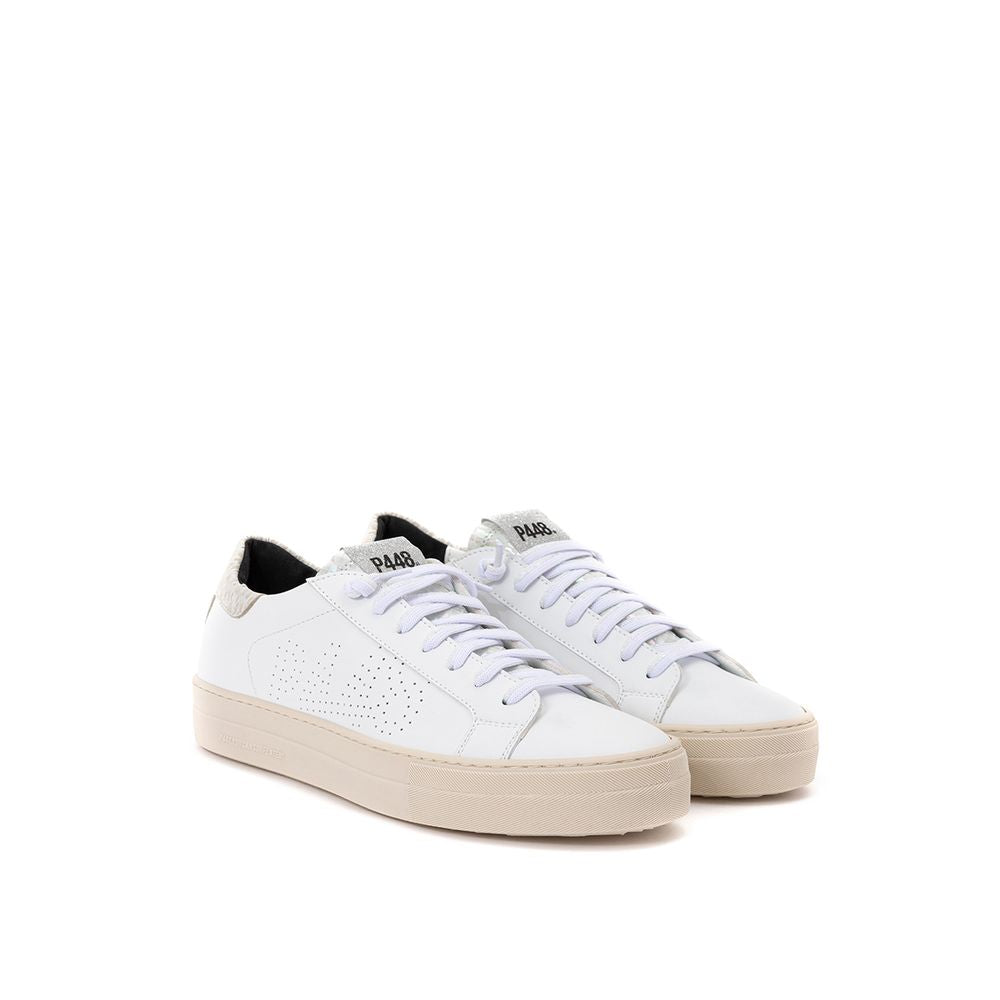 P448 Weiße Low-Top-Sneaker aus Leder
