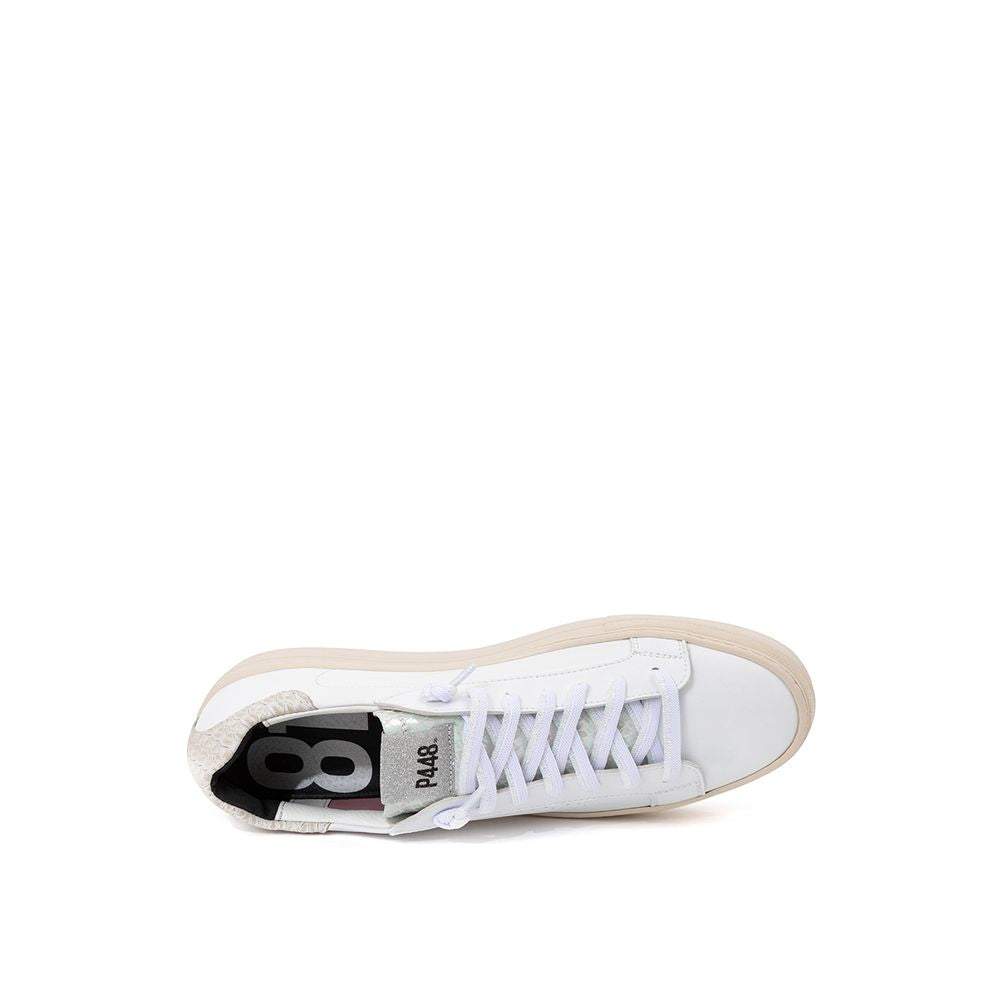 P448 Weiße Low-Top-Sneaker aus Leder