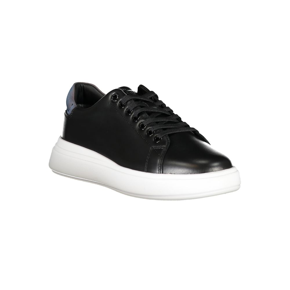 Baskets noires en cuir véritable Calvin Klein