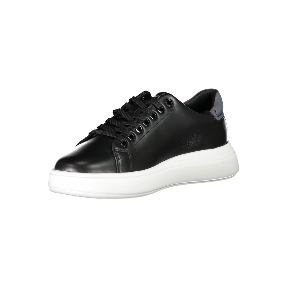 Baskets noires en cuir véritable Calvin Klein