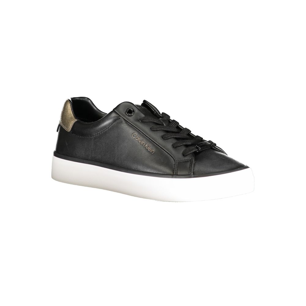 Baskets Calvin Klein noires en cuir véritable