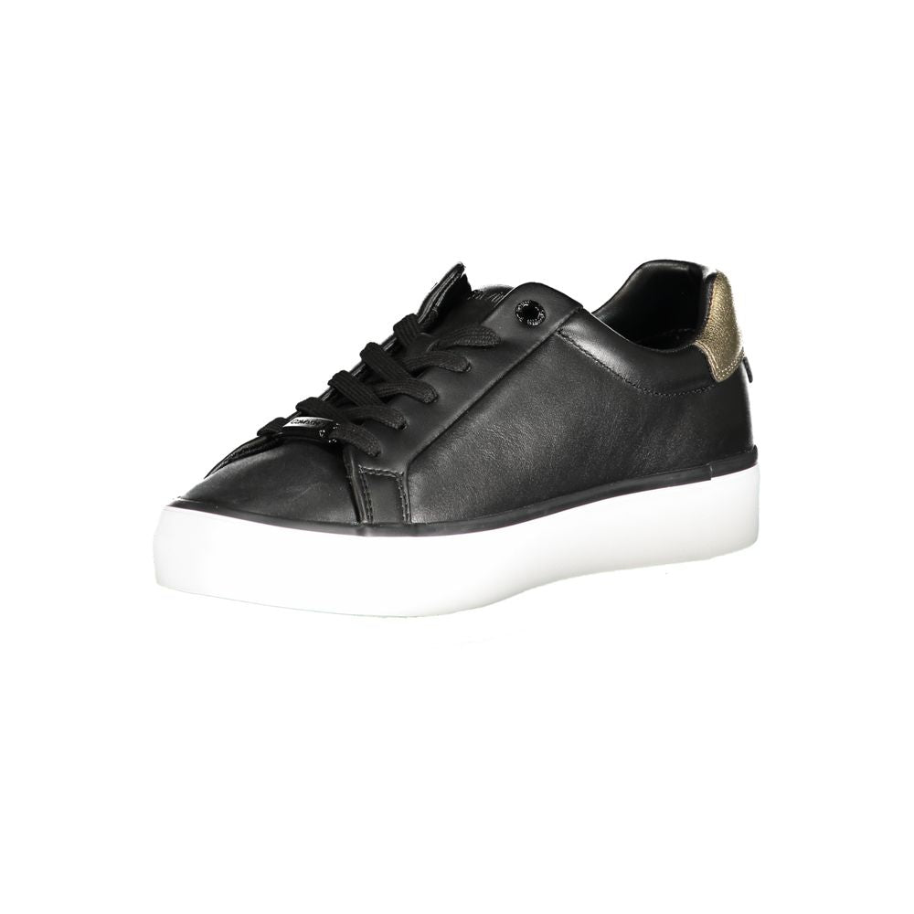 Baskets Calvin Klein noires en cuir véritable