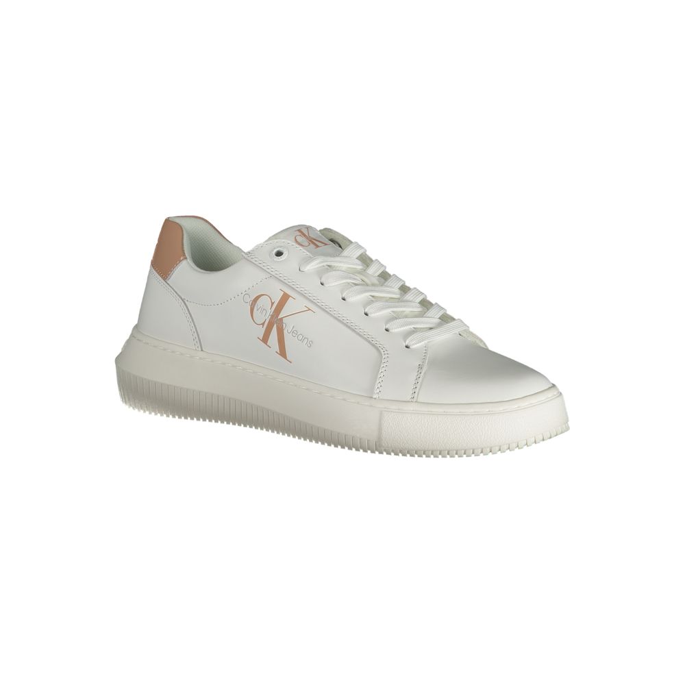 Baskets en cuir blanc Calvin Klein pour femmes